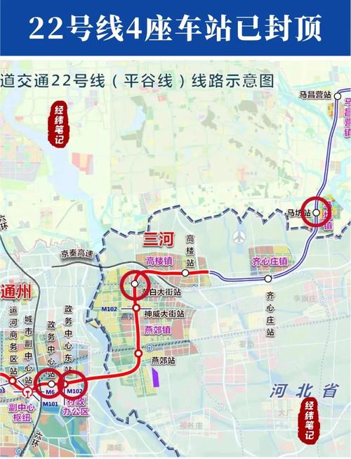 轨道交通22号线平谷段3座车站封顶