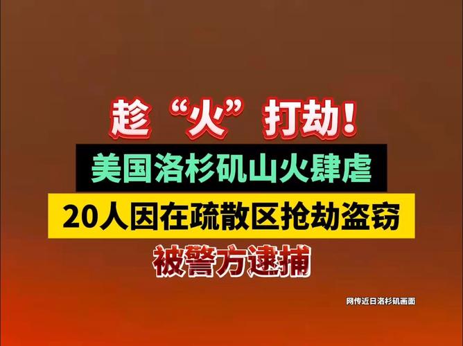 美国洛杉矶山火肆虐 20人因在疏散区抢劫盗窃被捕