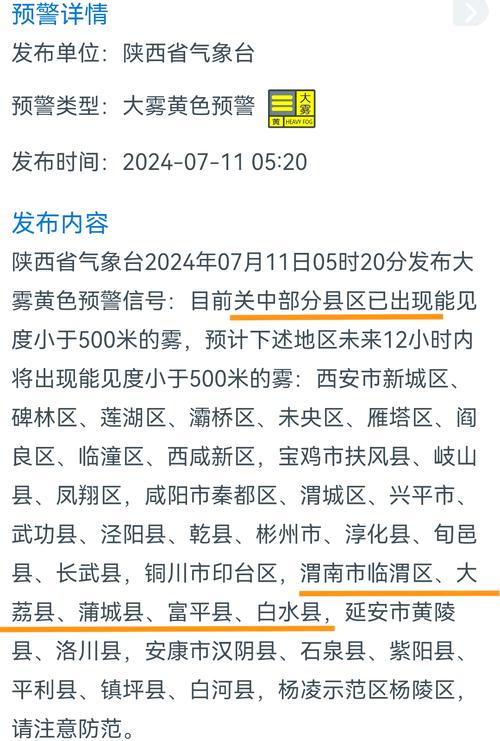 陕西省略阳县发布大雾黄色预警_4