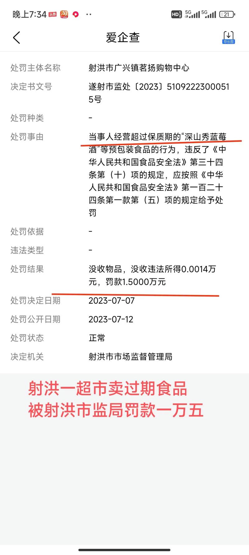 销售四种过期预包装冻品 万宁一食品店被罚5万元