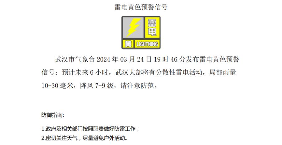 湖北省洪湖市发布雷电黄色预警_2