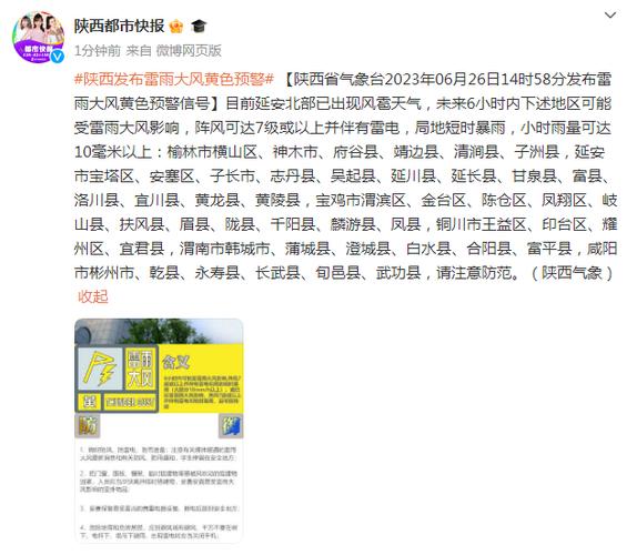 陕西省咸阳市发布雷雨大风黄色预警_1