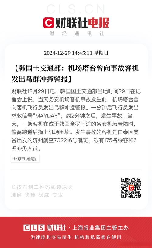 韩国土交通部:多方将就客机事故展开联合调查